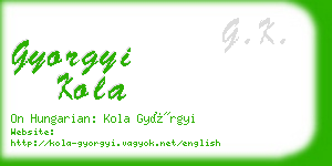 gyorgyi kola business card